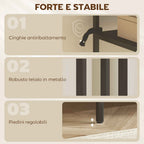 HOMCOM Console Table with 3-Tier Open Shelves, Steel, 55x30x85 cm, Black