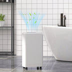 12L Portable Touch Dehumidifier with Drain Hose, Timer and Filter, in ABS, 28x18x50.6 cm, White
