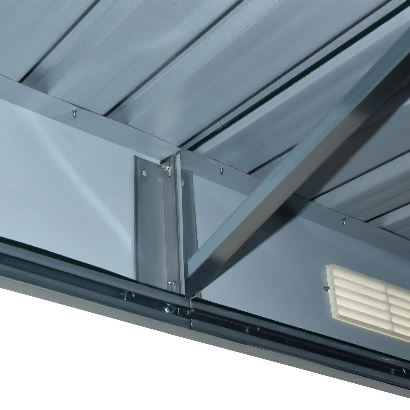 Steel Tool Shed, Garden Shed with 2 Sliding Doors, 261x133x182cm - Borge' Group Limited