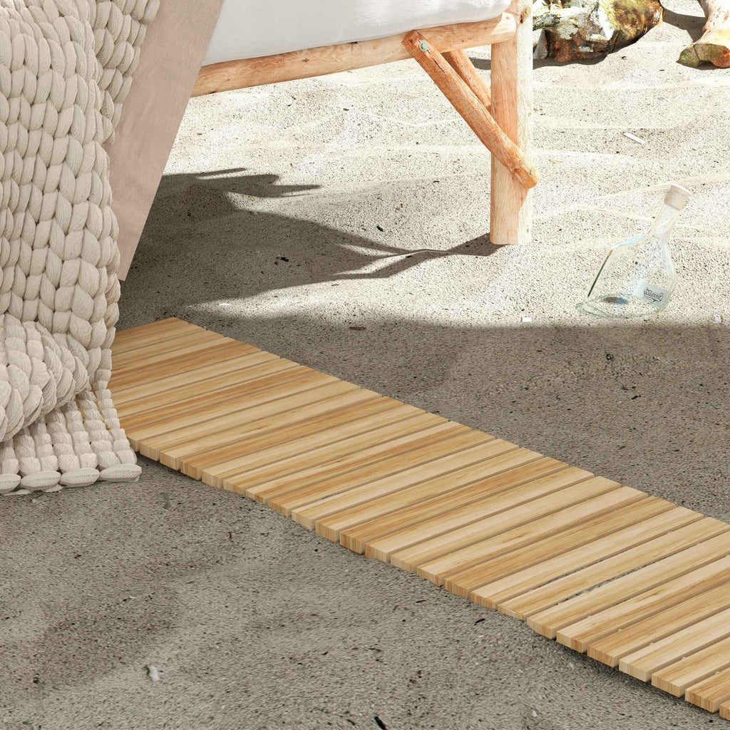 Outsunny Garden Walkway, Rollable Fir Wood Pathway, 120x38 cm