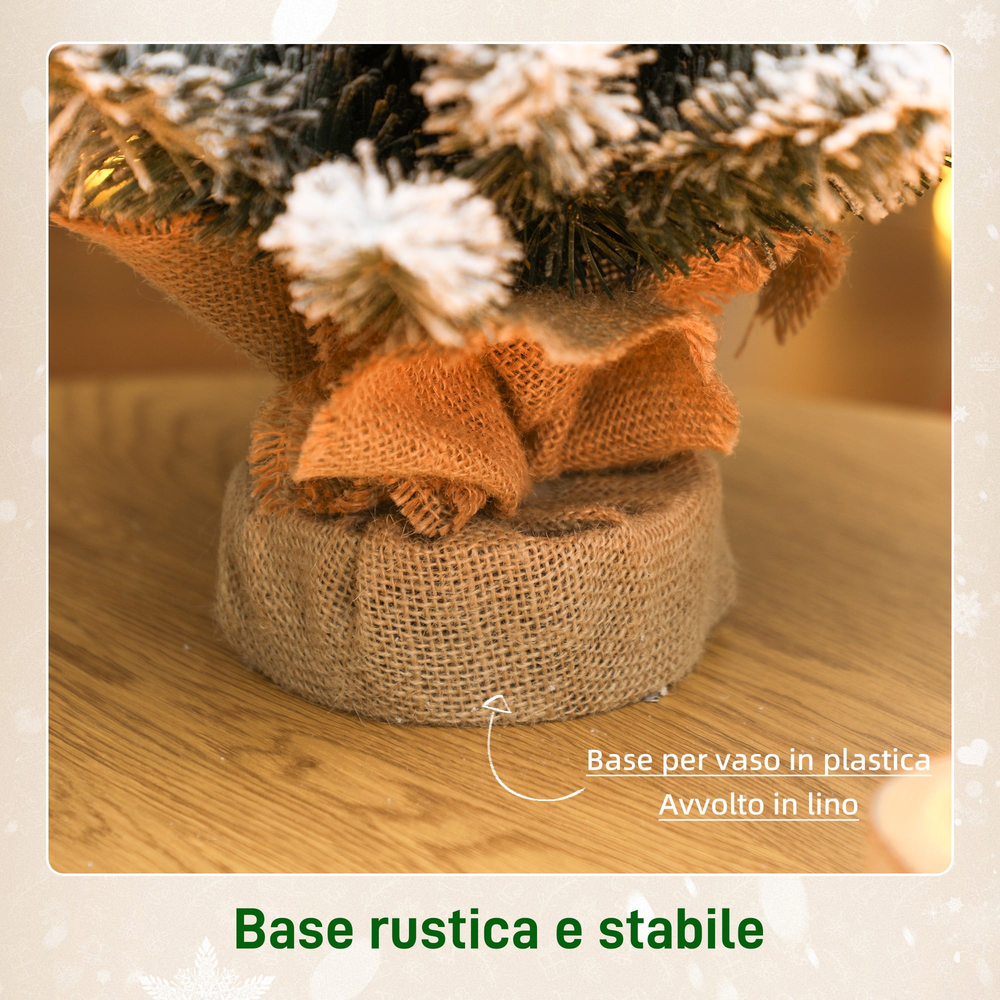 Small Christmas Tree 60cm Tall with 72 Snow-Covered Branches, Pine Cones and Red Berries, Green