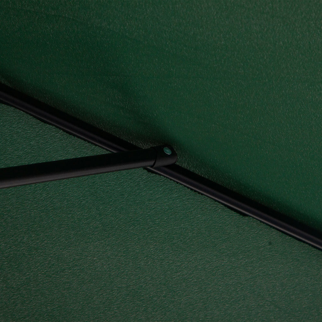 Space-Saving Mezzaluna Wall Umbrella with Crank Opening, Green