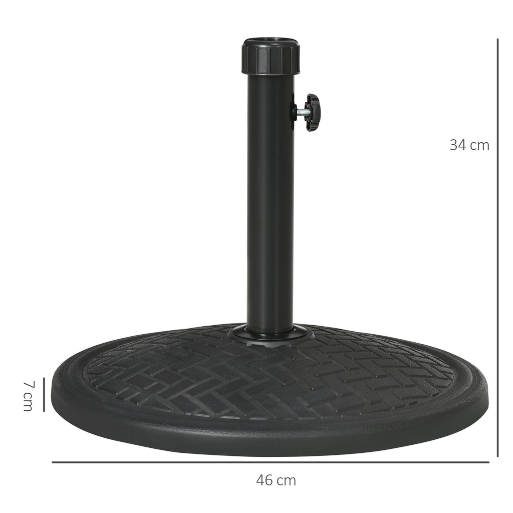 14kg Umbrella Base for Ø32-38 mm Poles, Metal and Concrete, Ø46 cm, Black