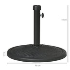 14kg Umbrella Base for Ø32-38 mm Poles, Metal and Concrete, Ø46 cm, Black