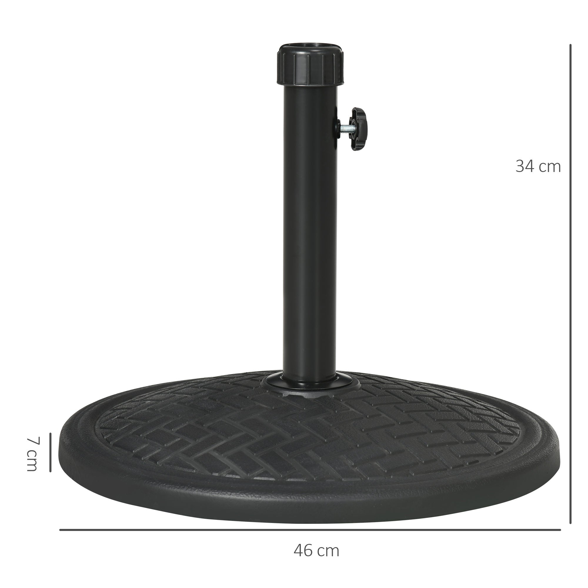 14kg Umbrella Base for Ø32-38 mm Poles, Metal and Concrete, Ø46 cm, Black