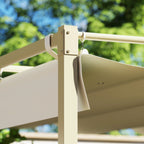 Gazebo Pergola 3x3 m with Retractable Roof, 8 Screws and 8 Pegs, in 180g Polyester and Metal, Khaki