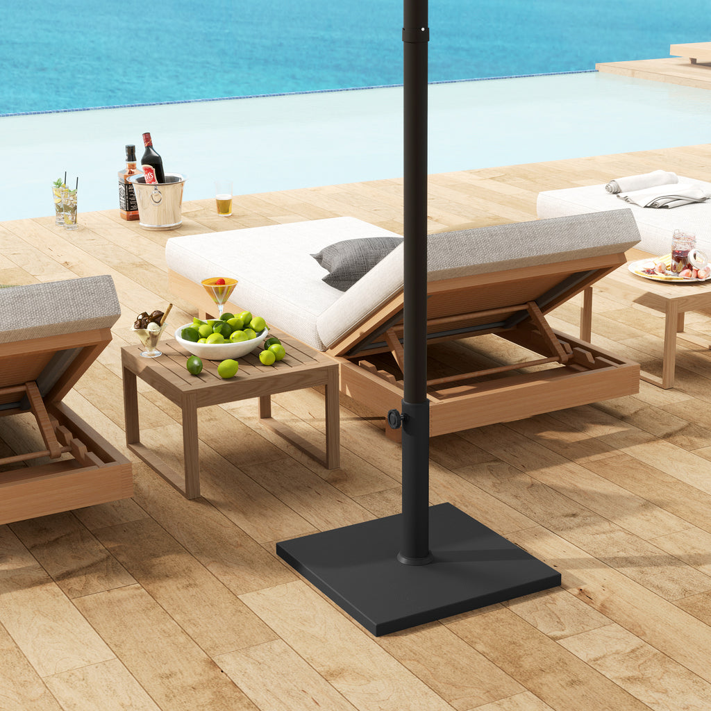 14.5 kg Square Umbrella Base with Crank, in HDPE and Cement, 44x44x30 cm, Black