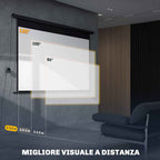 HOMCOM 120" 16:9 Motorized Projector Screen with Remote Control, Wall and Ceiling Mount, Black