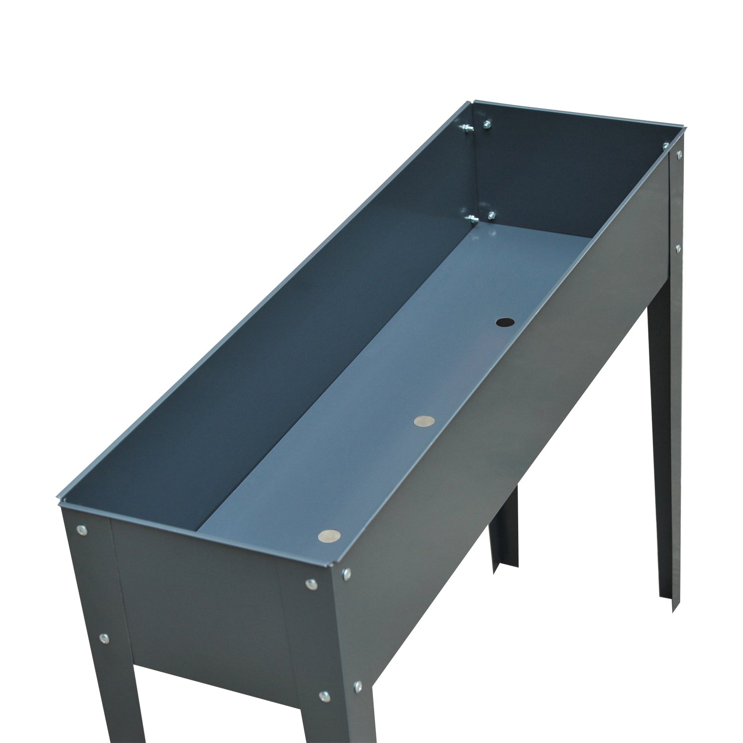 Outsunny Outdoor Fioriera Metal raised with 3 drainage holes, 100x30x80 cm, gray - Borgè