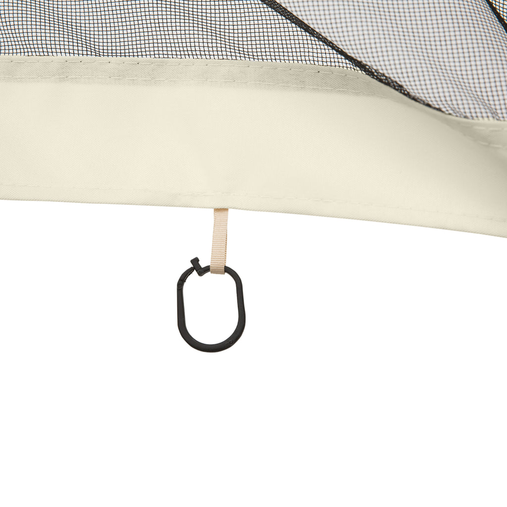 Outsunny Universal Replacement Gazebo Mosquito Net with Zippers, 335x207cm - Black and Beige