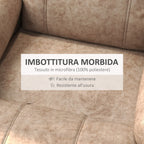 Manual Reclining Fabric Relax Chair with Removable Footrest and Side Pocket, Beige