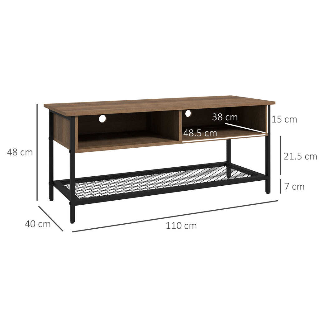 Homcom Mobile TV for 48 "industrial style in wood and steel, 110x40x48cm, brown and black - Borgè
