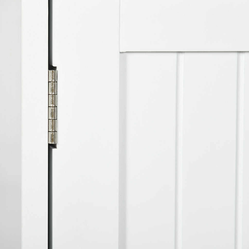 2 Door Bathroom Wall Cabinet with Open Shelf and 2 Wooden Drawers, White