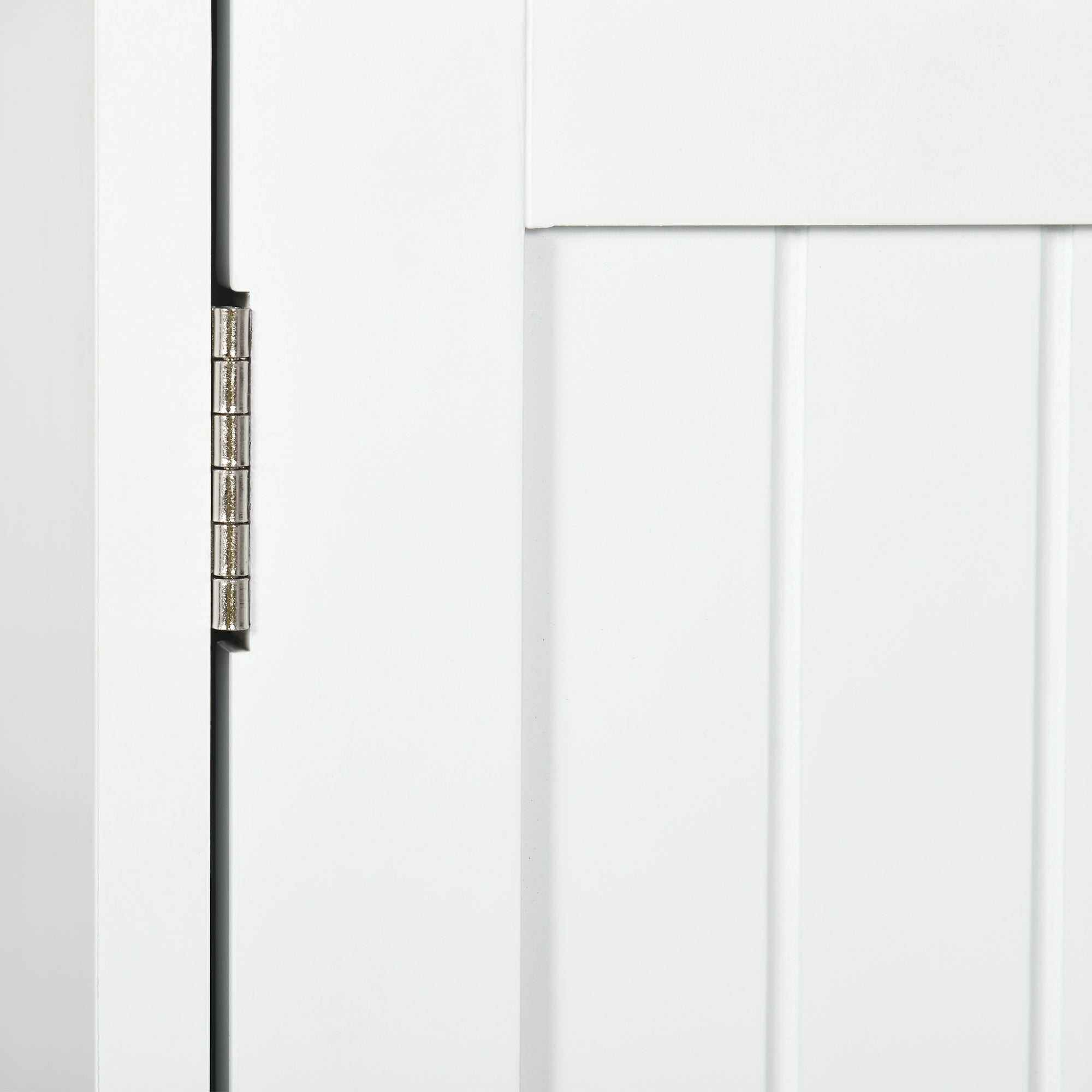 2 Door Bathroom Wall Cabinet with Open Shelf and 2 Wooden Drawers, White