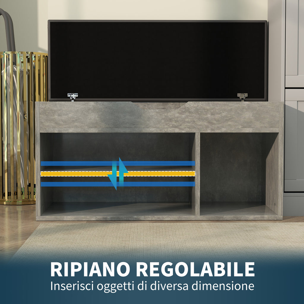 Space Saving Upholstered Shoe Cabinet with 3 Open Shelves with Concealed Space, Wooden, 80x30x45 cm, Black and Grey