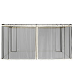 Outsunny Universal Replacement Gazebo Mosquito Net with Zippers, 352x207cm - Black and Beige