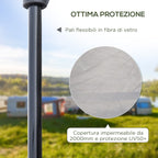 2-3 Person Camping Tent with Veranda, 210x210x150cm, Grey and White