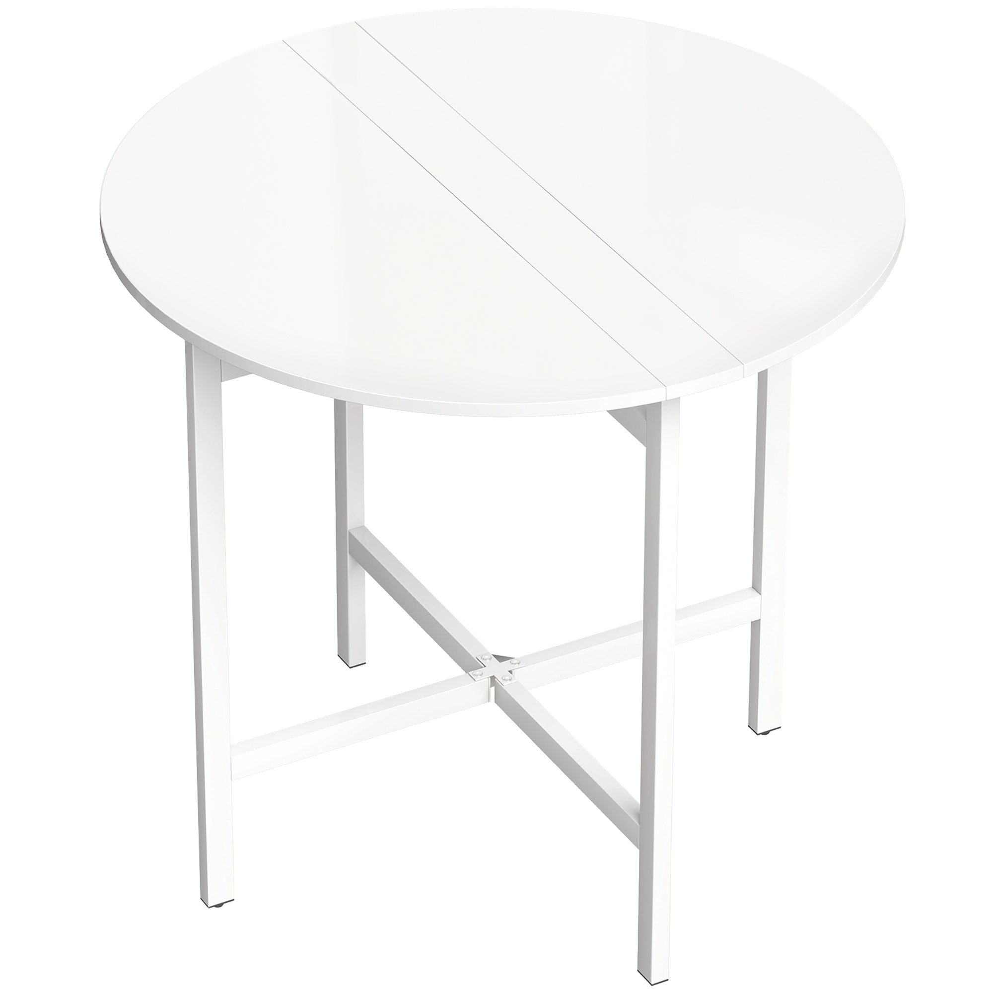 HOMCOM Folding Dining Table, Space-Saving Extendable Table, White