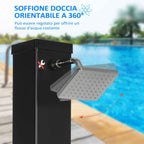 Outsunny 40L Solar Garden Shower with 60°C Temperature, Rotating Shower Head and Foot Tap, Black