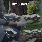 Outsunny raised flowerbed, modular galvanized steel without a bottom, 258x90x30 cm, dark gray - Borgè