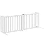 PawHut Extendable Freestanding Wooden Dog Gate for Small and Medium Dogs, 102-183x57x70 cm, White