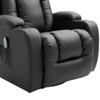 Homcom Relaxable relaxation armchair up to 150 ° in fake skin with 8 massage and heating points, black - Borgè