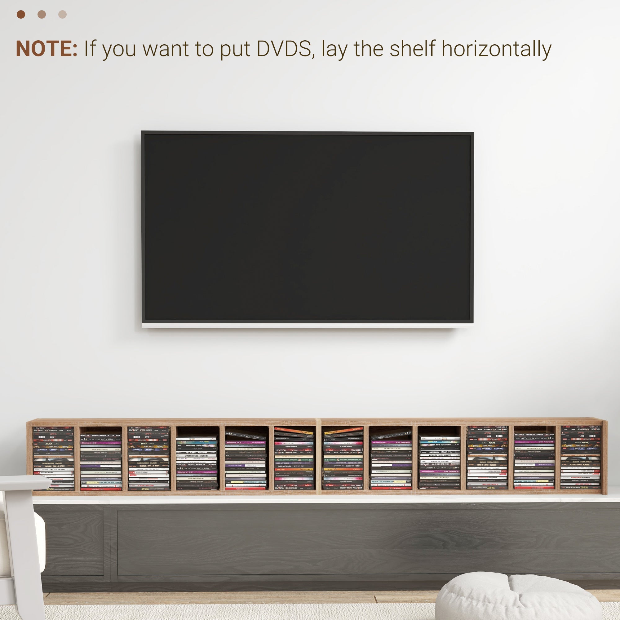 CD Rack, Set of 2, Adjustable Shelves for 204 CDs, 21x22. 5x88. 5 cm, Wood Color