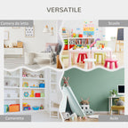 Zonekiz shepherd's shelf for children with wooden shelves, 85x26x84cm, gray - Borgè