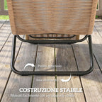 Outsunny S-Shaped Outdoor Lounger with Cushion, in PE Rattan and Steel, 175x57x80 cm, Cream