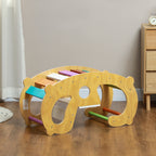 Children's Game 2 in 1 Montessori Arch and Rocking Chair for Indoor Use, in Pine Wood, 91x41x48 cm