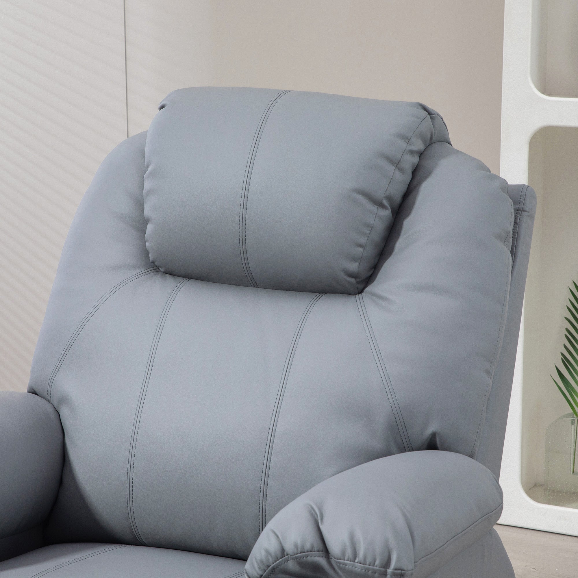 Lift Chair Reclining up to 135° with 8 Massage Points, Remote Control and Footrest, 88x99x106 cm, Grey