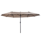 Double Garden Umbrella with Crank Opening, in Steel and Polyester, 460x270x240 cm - Borge' Group Limited