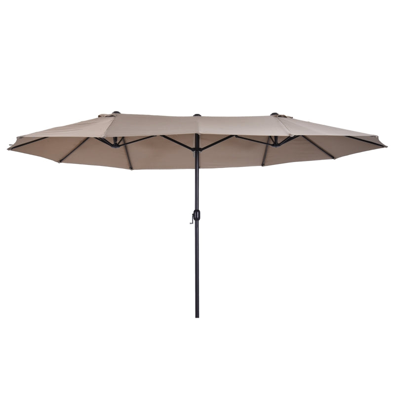 Coffee Double Garden Umbrella with crank opening, steel and polyester, 460x270x240 cm