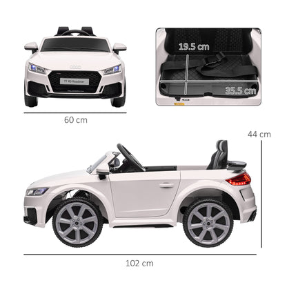 Electric Ride-On Car for Kids 3-5 Years AUDI TT with Remote Control, Opening Doors and LED Headlights, White