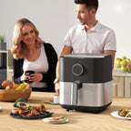 8L Air Fryer, 1700W Air Fryer with 8 Programs and 360° Hot Air Circulation, LED Display, Black