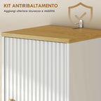 HOMCOM 172cm Bathroom Cabinet with Drawer and Adjustable Shelves, White