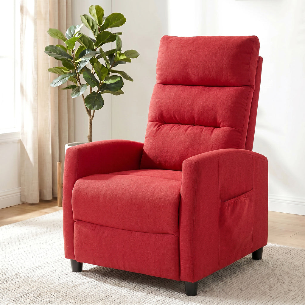 HOMCOM 160° Reclining Massage Chair with Footrest and Remote Control, 66x91x108 cm, in Wine Red Chenille