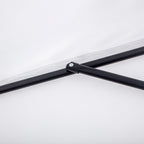 Crescent Moon Terrace Umbrella with Crank Opening and 2-Section Pole, 2.6x1.35 m, White
