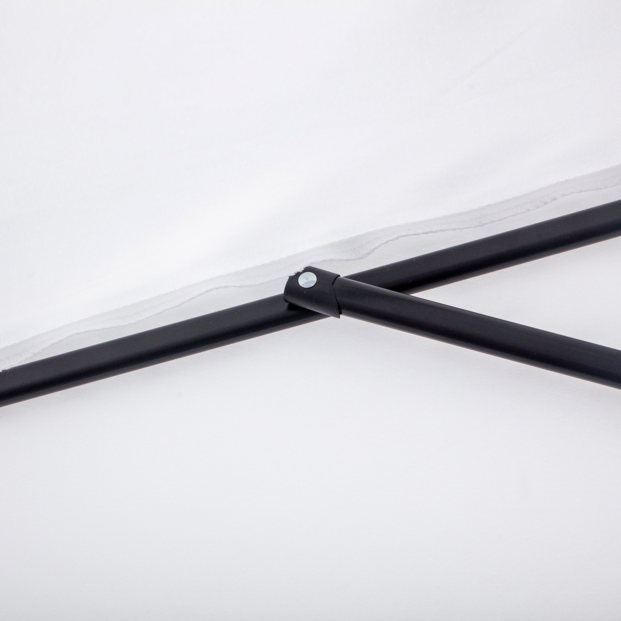 Crescent Moon Terrace Umbrella with Crank Opening and 2-Section Pole, 2.6x1.35 m, White