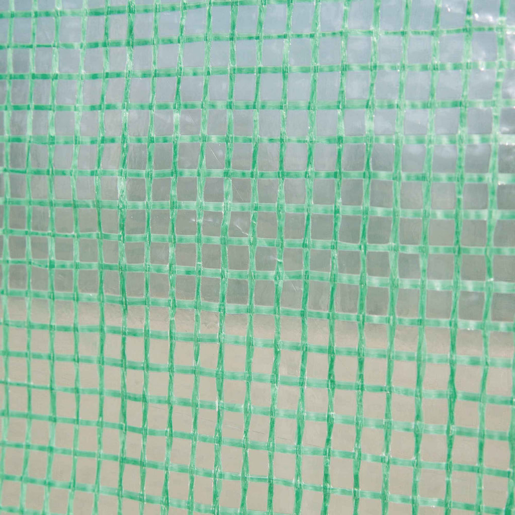 Outsunny 3x2x2m Steel Vegetable Garden Greenhouse with PE Cover, Zip Doors and Mesh Windows, Green