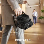 Electric Heater, Adjustable, 3-Mode, Fireproof PP and PA, 21.5 x 15.8 x 22 cm, Black