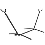 Outsunny Hammock Stand, 330 cm Max, with 6 Holes and Wheels, Metal, 290 x 120 x 115 cm, Black