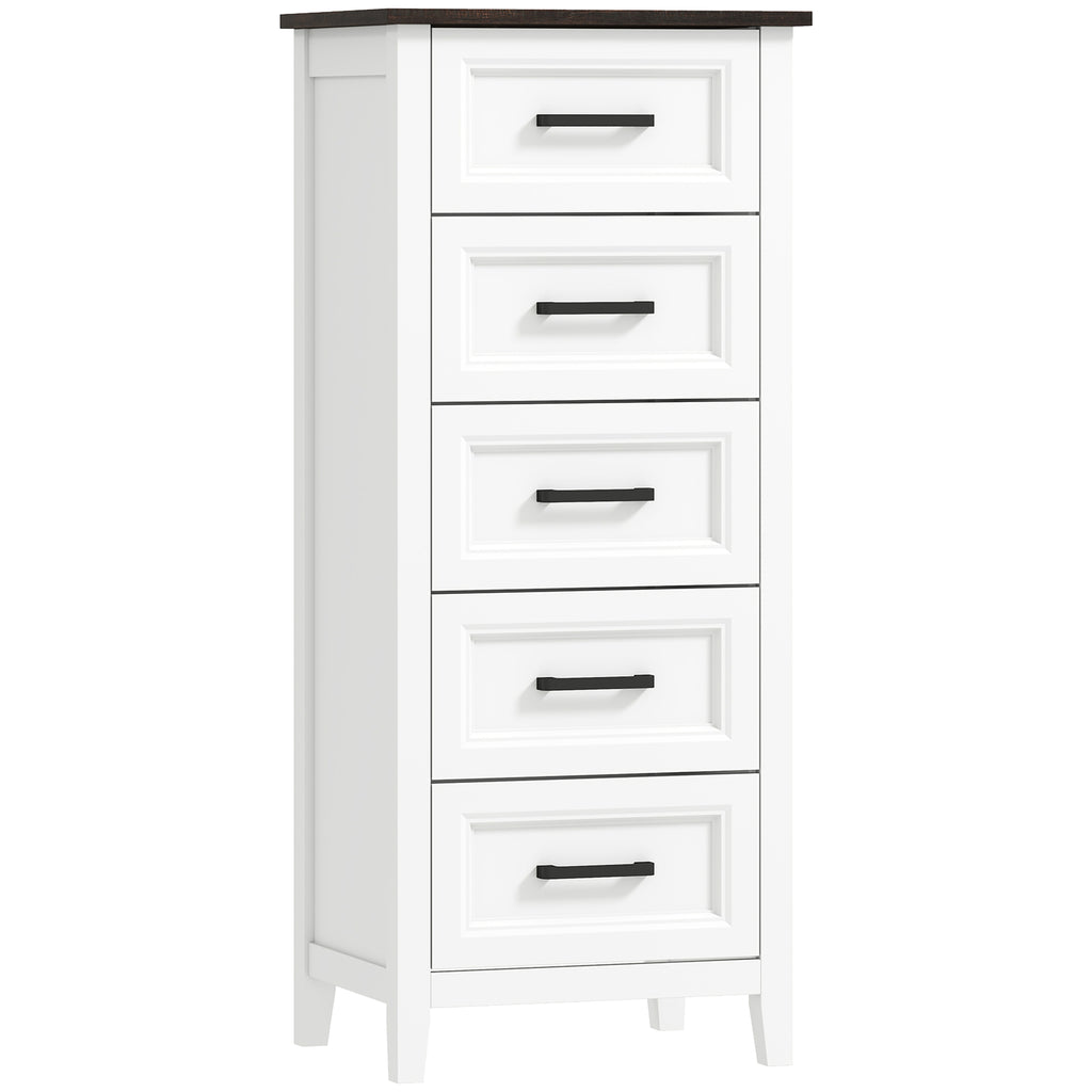 HOMCOM Chest of Drawers with 5 Drawers, Tall Unit for Bedroom and Living Room