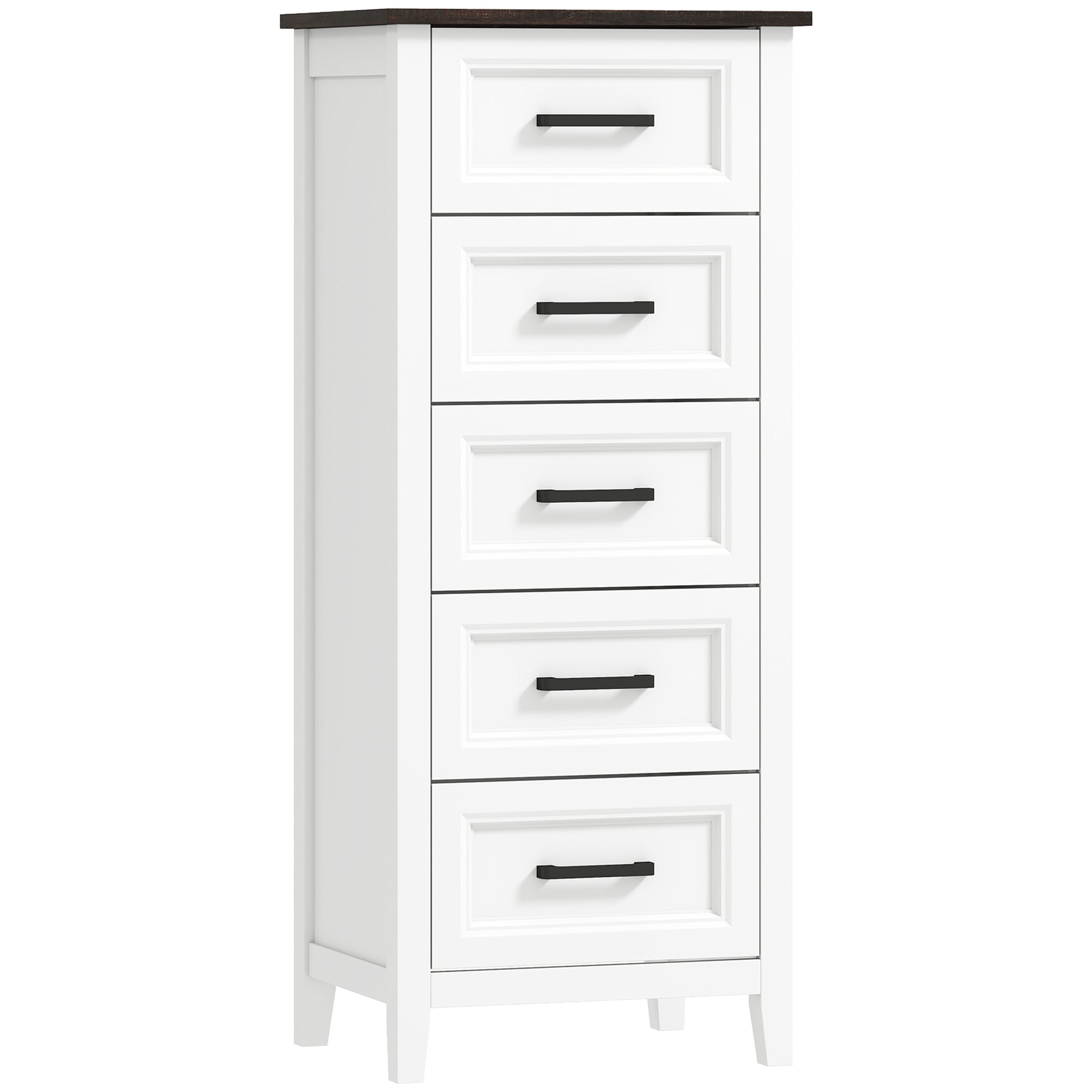 HOMCOM Chest of Drawers with 5 Drawers, Tall Unit for Bedroom and Living Room