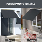 Outsunny Awning with Arms with Manual Opening, Inclination and UV30+ Protection, 150x120 cm, Gray - Borgè