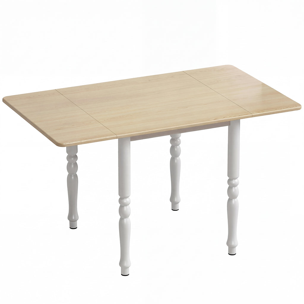 HOMCOM Folding Table for 2-6 People, Wood Effect Drop-Leaf Top, Natural Finish