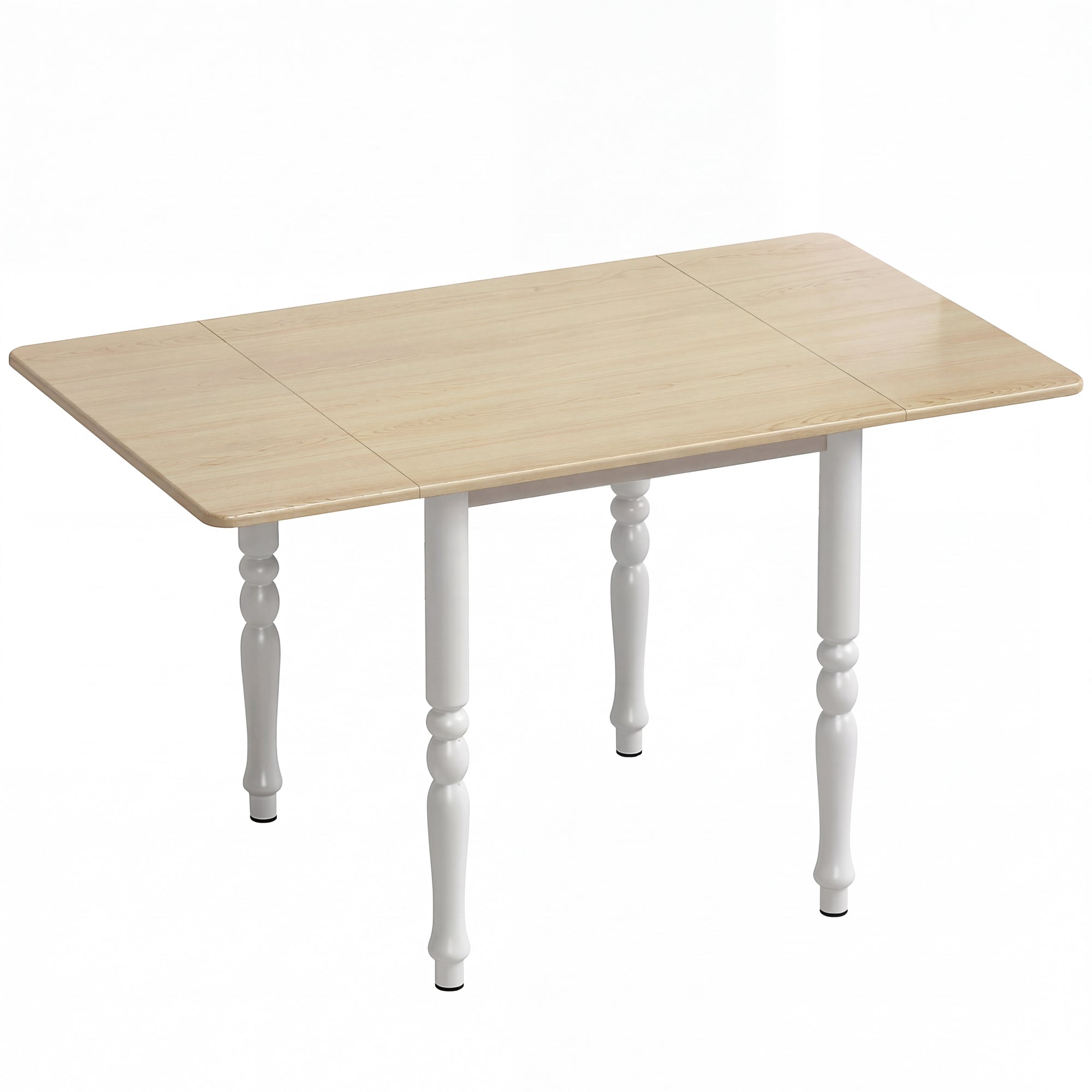 HOMCOM Folding Table for 2-6 People, Wood Effect Drop-Leaf Top, Natural Finish