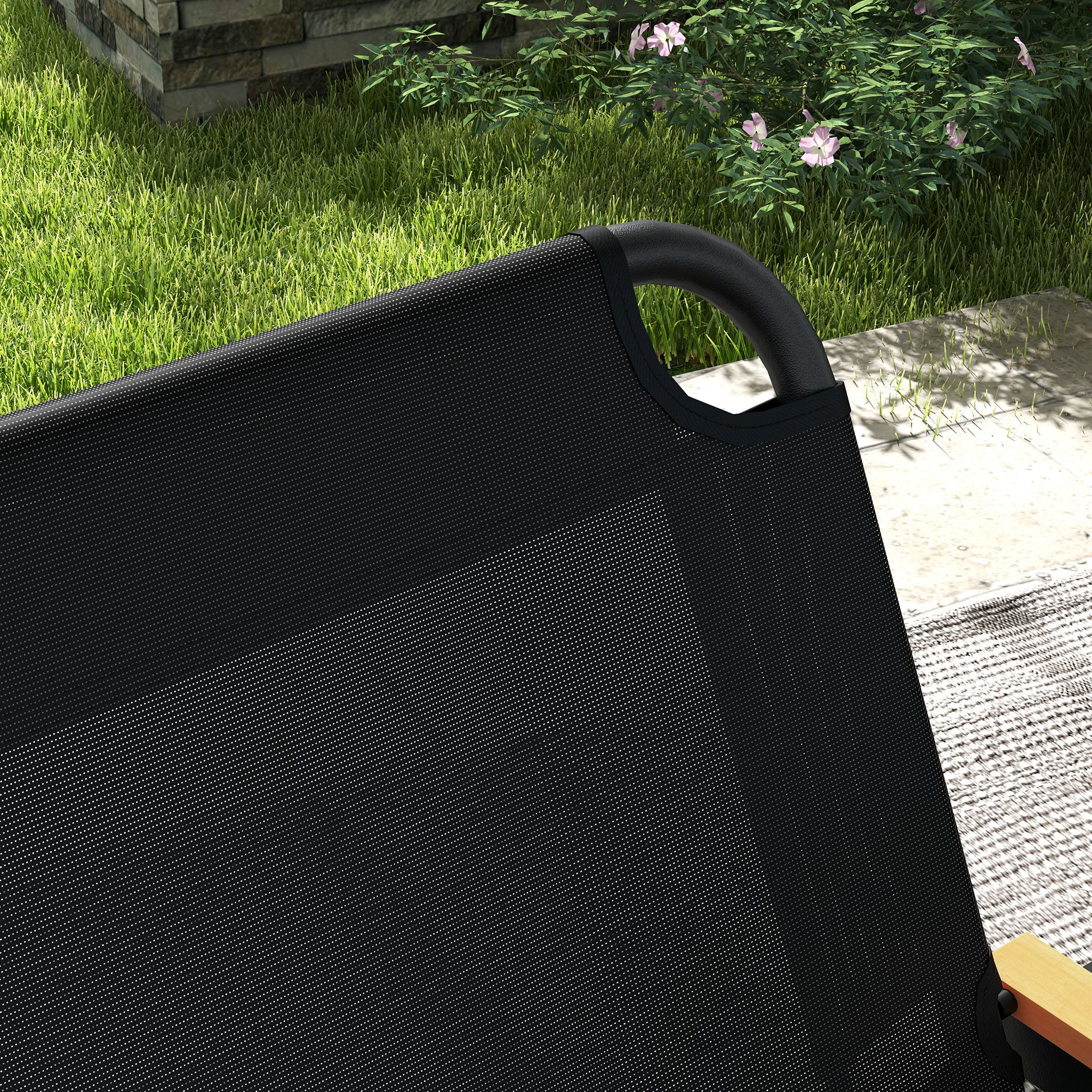 Double 2-Seater Folding Camping Chair in Steel and Oxford Fabric, 108x65x73cm, Black - Borgè
