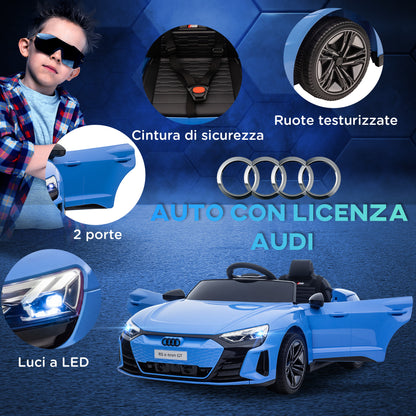 Audi Electric Car for Children 3-5 Years with Remote Control, Suspension and Horn, 103x58x41 cm, Blue and Black