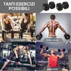 50kg Dumbbell Set (8x5kg, 4x1.5kg), Gym Weights with 12 Discs of 1.5kg, 5kg, 25mm, for Home Training